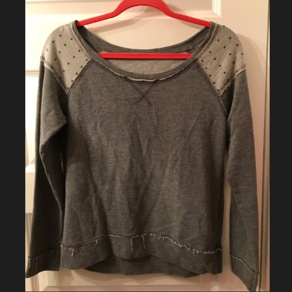 Gray Studded Sweater Sweatshirt
